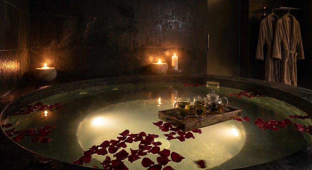 Circuito de água privado com ambiente romântico